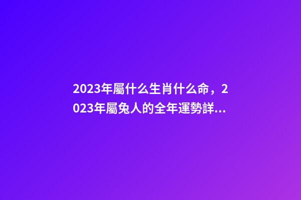 2023年屬什么生肖什么命，2023年屬兔人的全年運勢詳解 猴年2023年運勢及運程